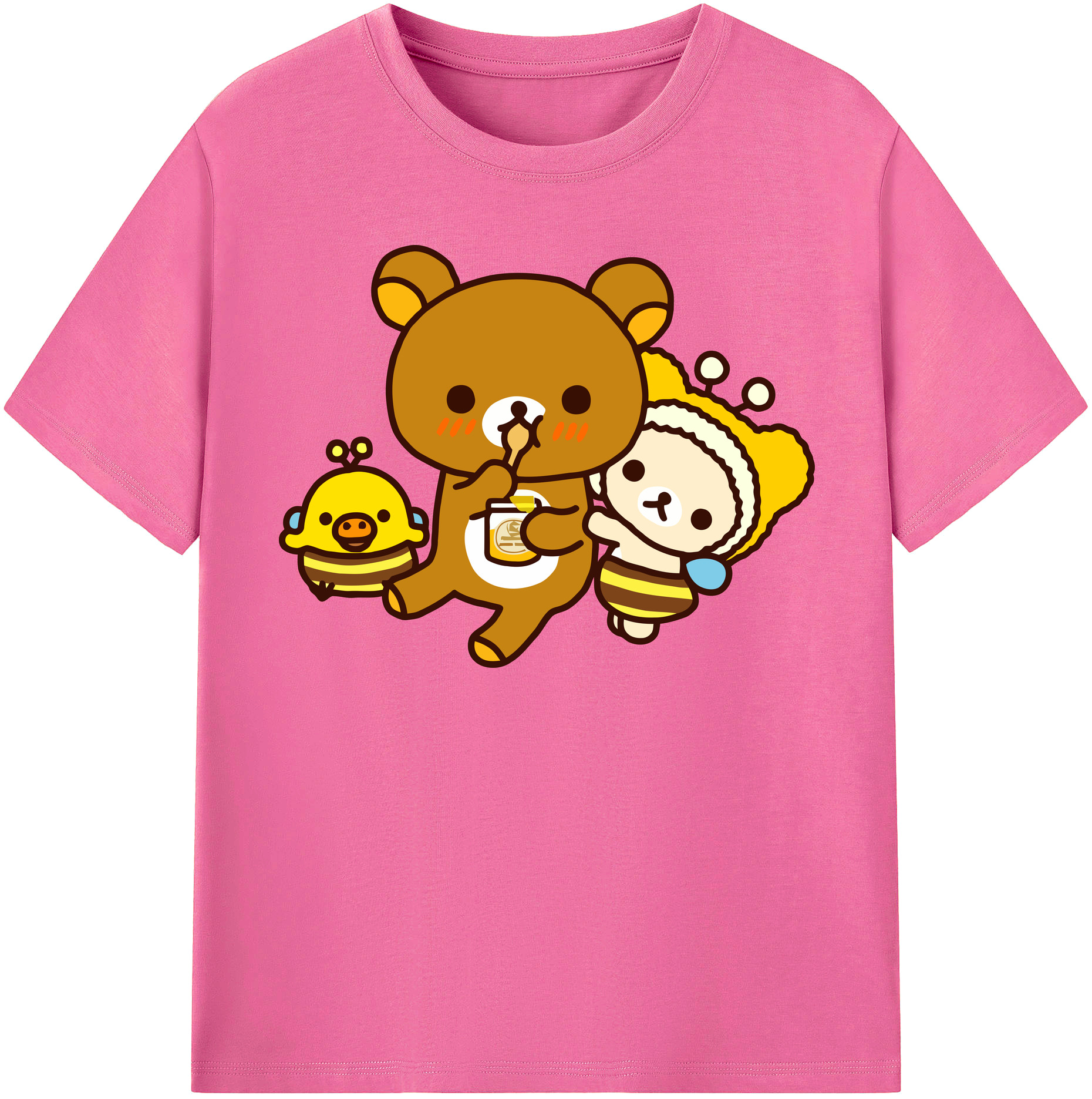 （画像用） リラックマ リラックマ キイロイトリ Rilakkuma Korilakkuma Kiiroitori レディースカジュアルプリントTシャツ（綿100％）